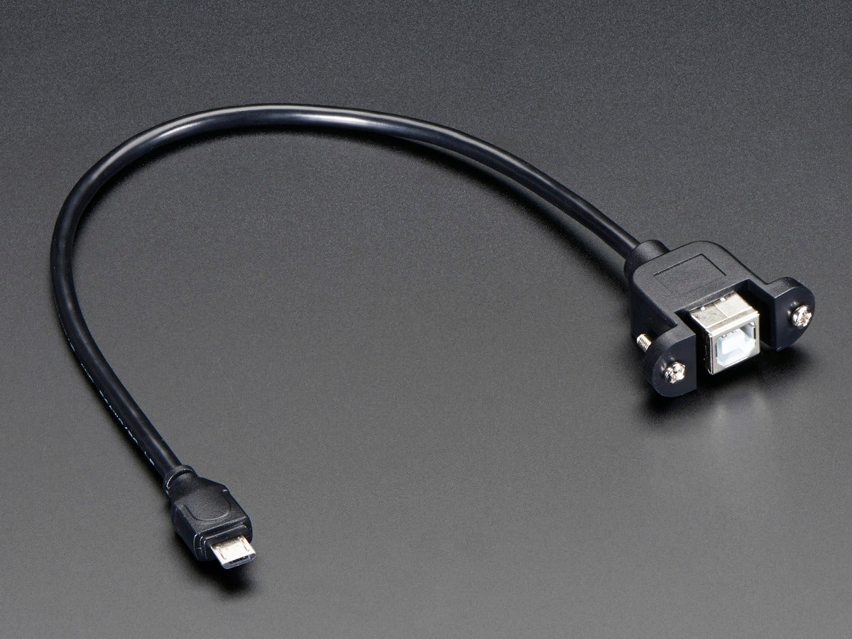 Buy Panel Mount USB Cable - B Female To Micro-B Male ADA937 Adafruit