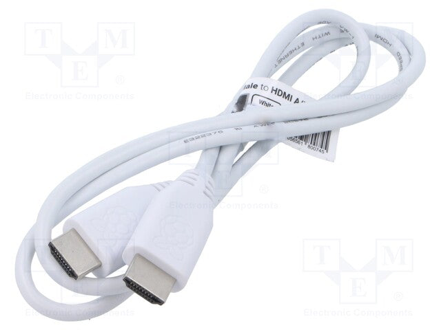 Raspberry Pi Standard HDMI to Standard HDMI Cable 1M White