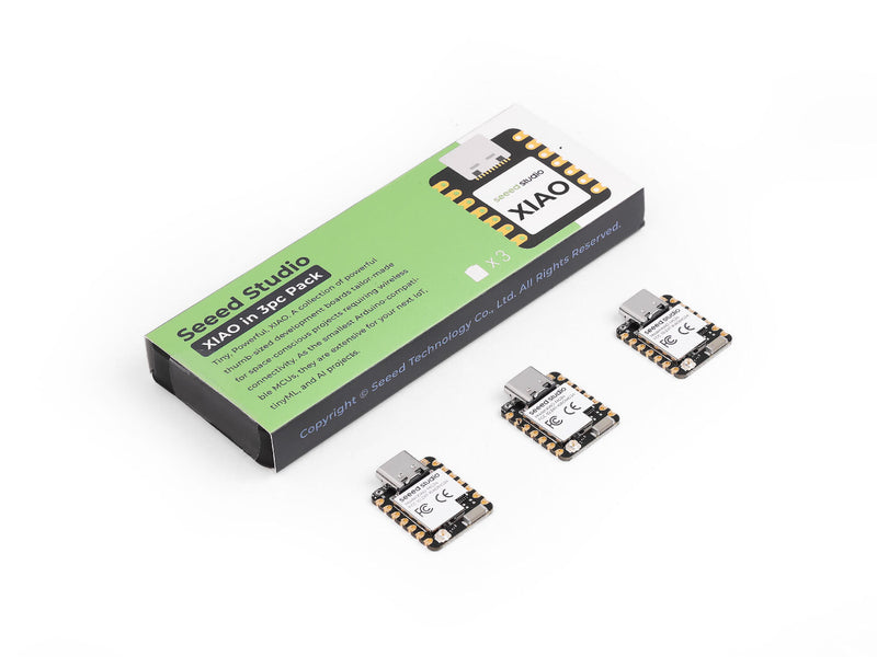 Seeed Studio XIAO MG24 3PCS Pack - Silicon Labs EFR32MG24,  Matter® Native over Thread® /BLE 5.3, Arduino® Compatible, 1.95μA Ultra-Low-Power, On-Board Antenna, 19 GPIOs