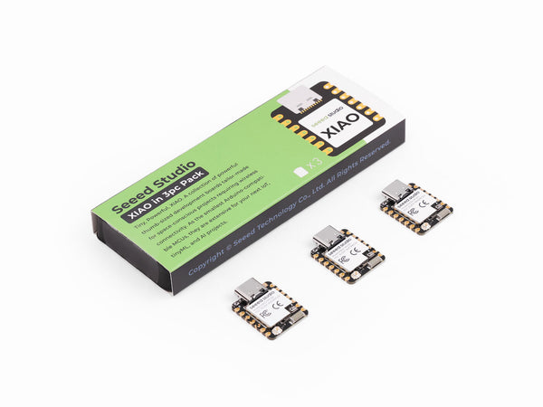 Seeed Studio XIAO MG24 Sense 3PCS Pack - Silicon Labs EFR32MG24, Matter® Native over Thread/BLE 5.3, Arduino Compatible, 1.95μA Ultra-Low-Power, On-Board  IMU/Micphone/Antenna, 19 GPIOs