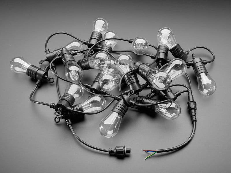 Cafe / Patio Light Bulb Strand with NeoPixel RGB LED - 20 Bulbs