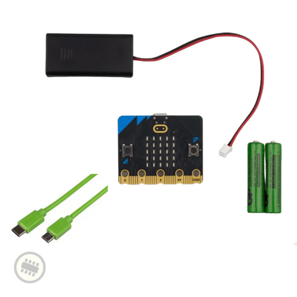 Microbit v2 starter kit with USB C (with green cable)