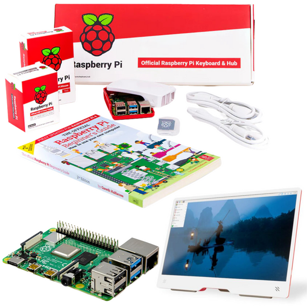 Raspberry Pi 4 Desktop Kit 4GB with Monitor (Red/White)