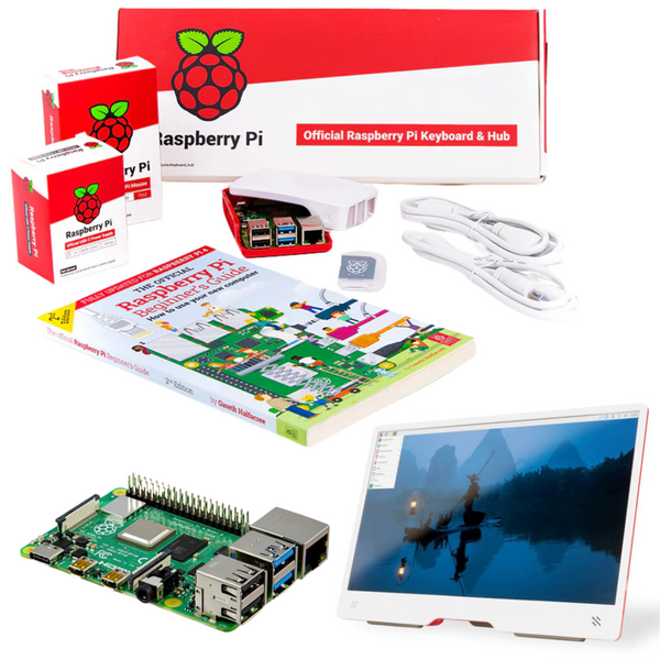 Raspberry Pi 4 Desktop Kit 1GB with Monitor (Red/White)