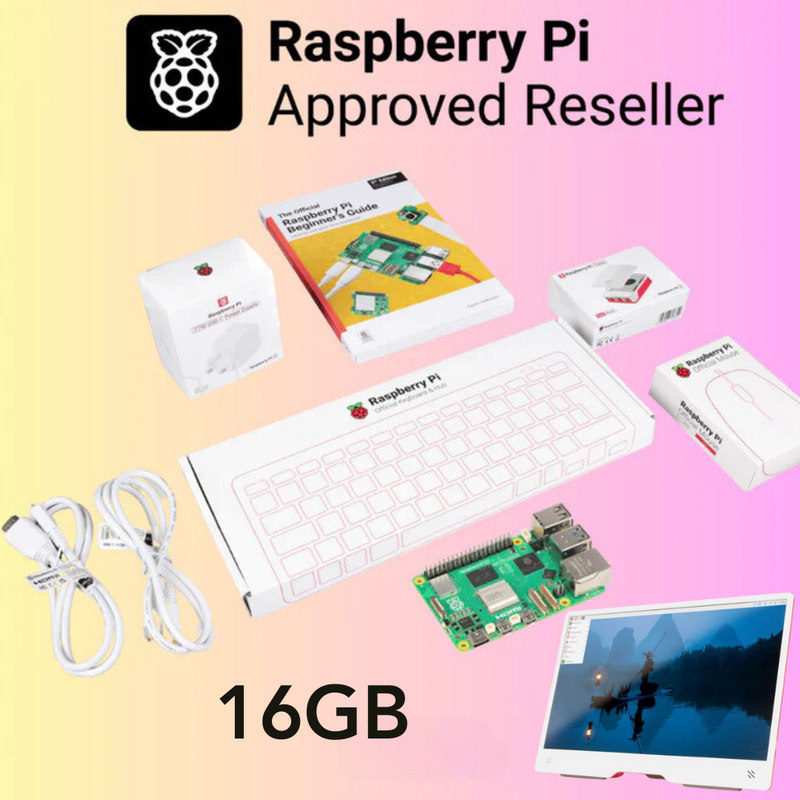 Raspberry Pi 5 Desktop Kit 16GB with Monitor (Red/White)