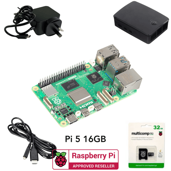 Raspberry Pi 5 16GB Starter Kit - Black