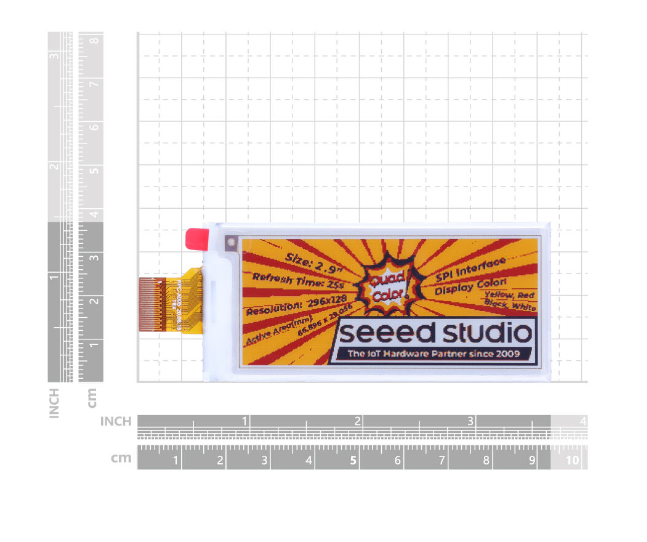 2.9" Quadruple Color ePaper Display with 128x296 Pixels