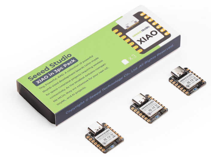 XIAO nRF52840 Sense 3PCS Pack -NFC, Bluetooth5.0, Onboard IMU, Microphone, Antenna, supporting TinyML, TensorFlow Lite, Arduino, MicroPython, CircuitPython, tinyGo, Zephyr, Meshtastic, Amazon Sidewalk, QMK, ZMK