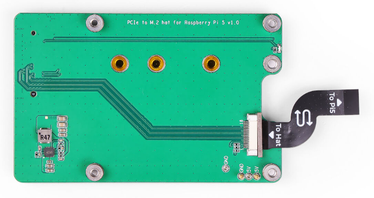 PCIe to M.2 hat for Raspberry Pi 5, Support NVMe SSD, Support Hailo8/8L