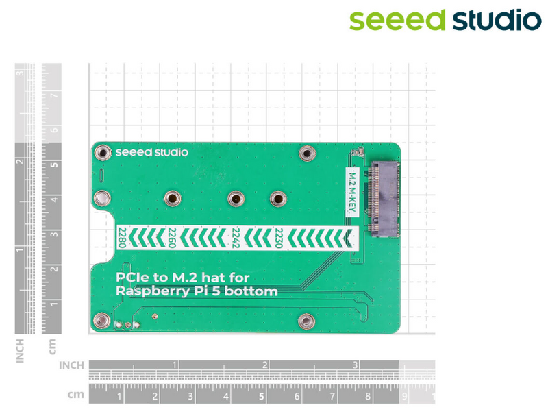 PCIe to M.2 hat for Raspberry Pi 5, Support NVMe SSD, Support Hailo8/8L