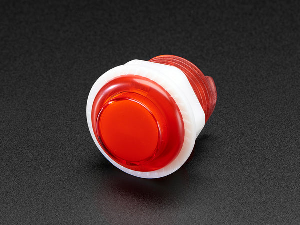 Mini LED Arcade Button - 24mm Translucent Red