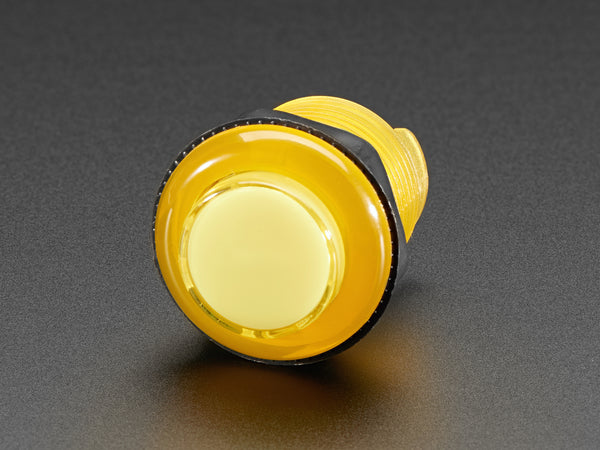 Arcade Button with LED - 30mm Translucent Yellow