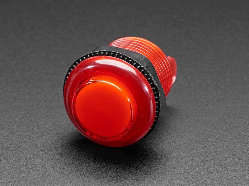 Arcade Button with LED - 30mm Translucent Red