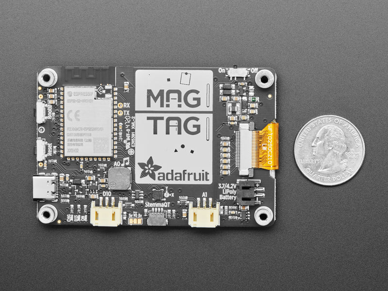 Adafruit MagTag - 2.9\" Grayscale E-Ink WiFi Display