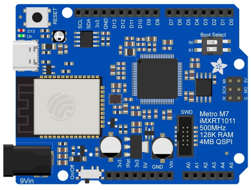 Adafruit Metro M7 with AirLift - Featuring NXP iMX RT1011