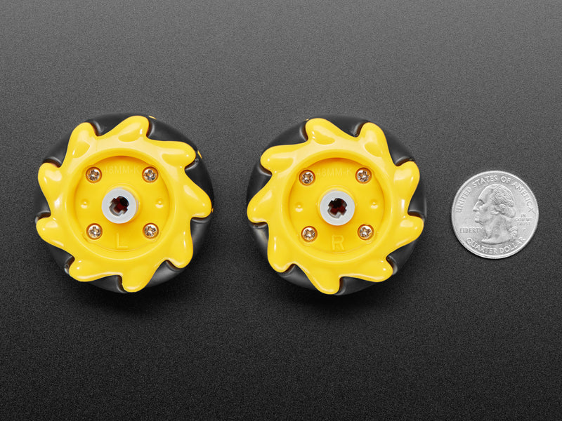 Left & Right Mecanum Wheel Pair - 48mm Diameter