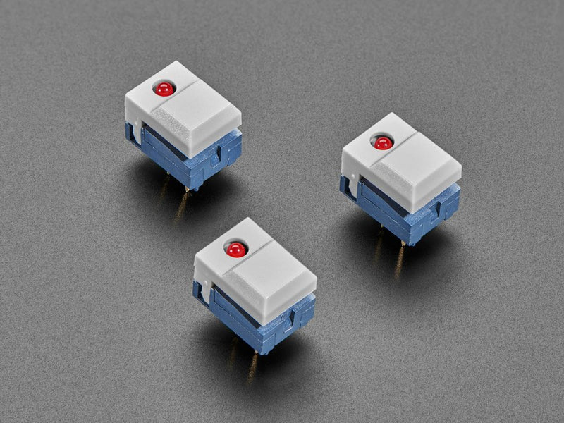 bUY Step Switch with LED - Three Pack of Gray Plastic with Red LED