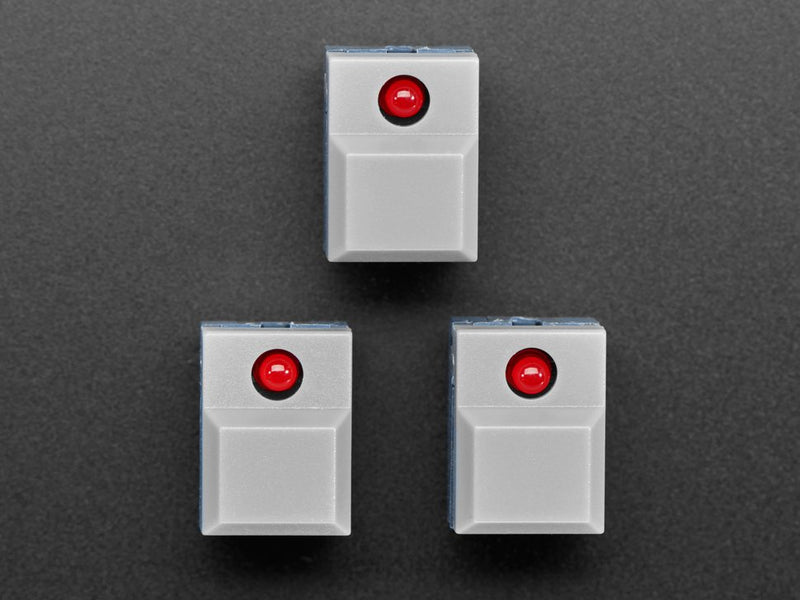 Step Switch with LED - Three Pack of Gray Plastic with Red LED