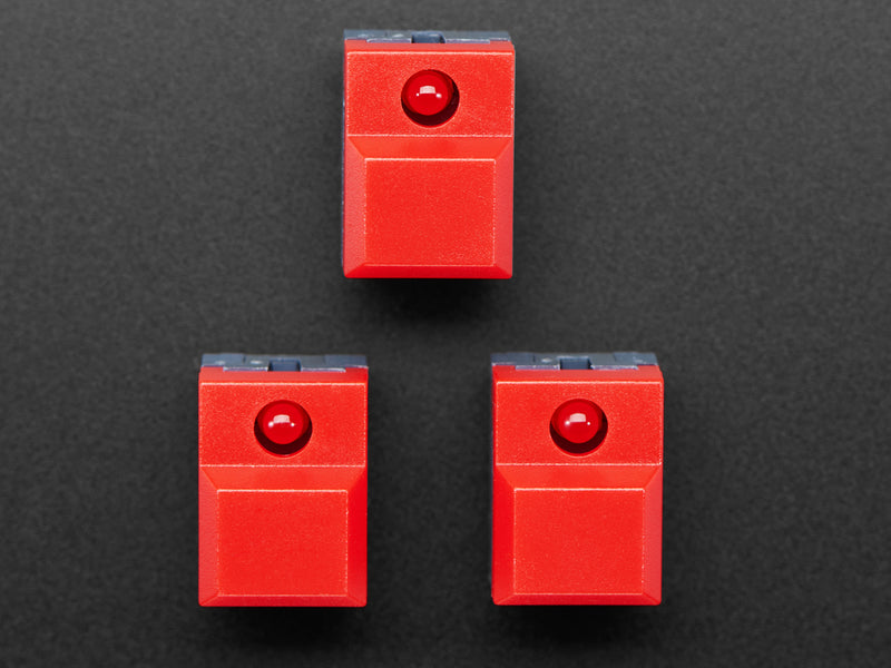 Step Switch with LED - Three Pack of Red Plastic with Red LED