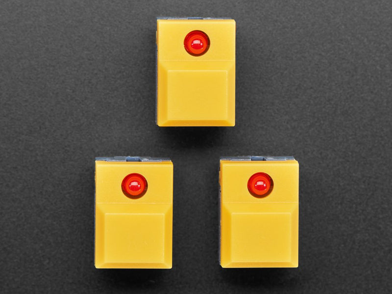 Step Switch with LED - Three Pack of Yellow with Red LED