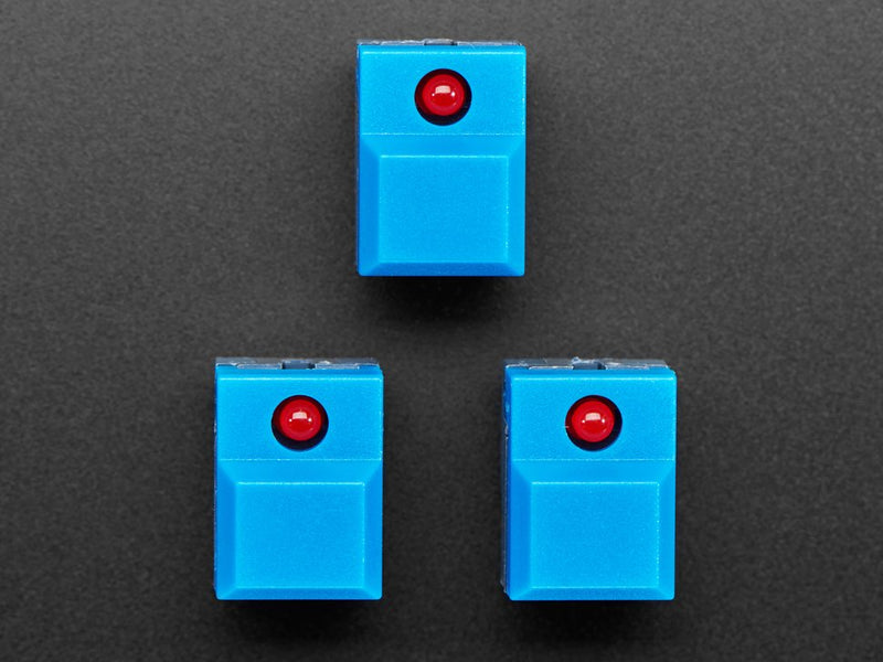 Step Switch with LED - Three Pack of Blue Plastic with Red LED