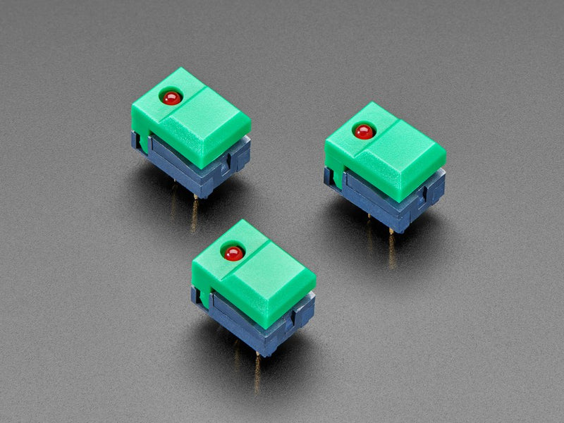 Buy Step Switch with LED - Three Pack of Green with Red LED - PB86