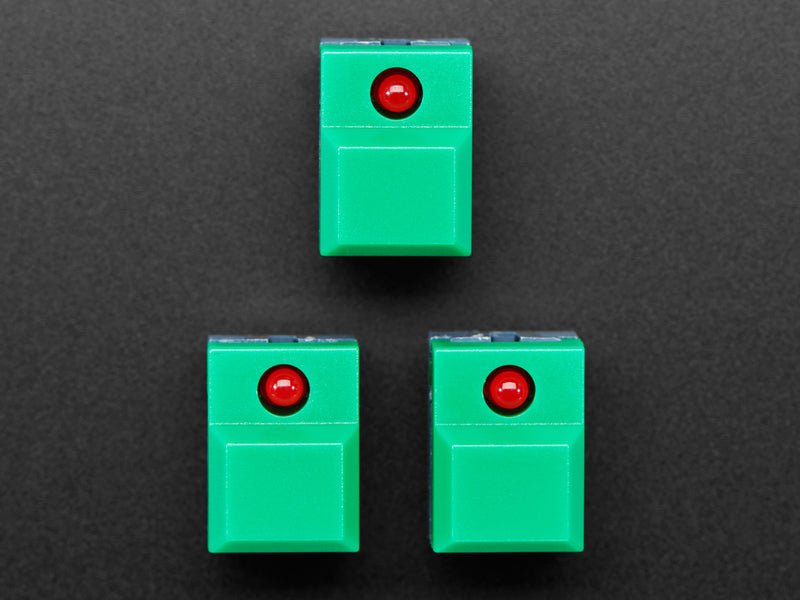 Step Switch with LED - Three Pack of Green with Red LED - PB86