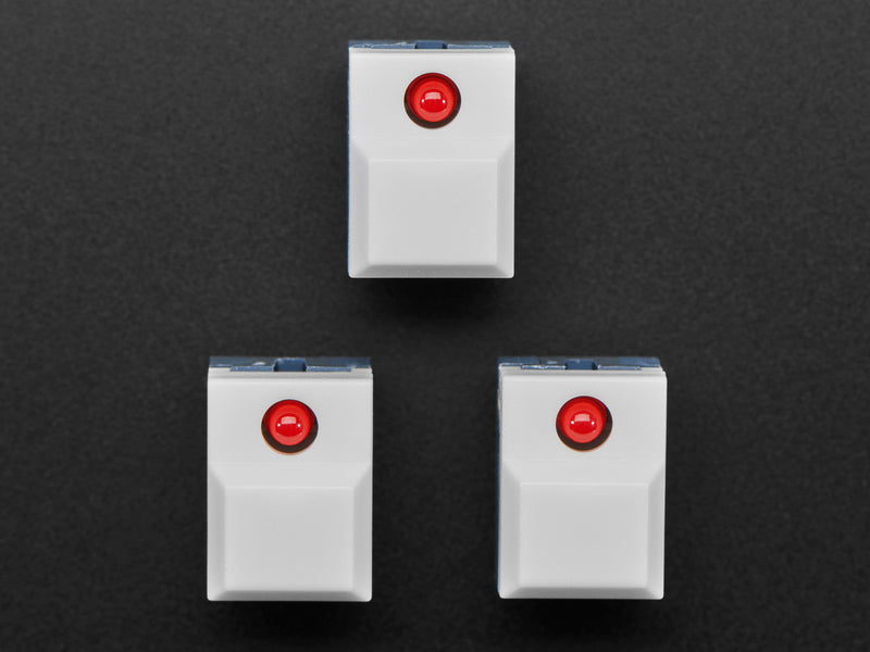 Step Switch with LED - Three Pack of White with Red LED - PB86