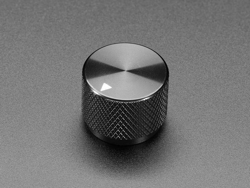 Anodized Aluminum Machined Knob - Black - 20mm Diameter