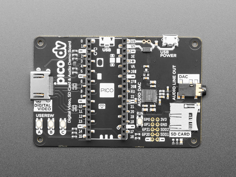 Pimoroni Pico DV Demo Base - RP2040 DVI Multimedia Board