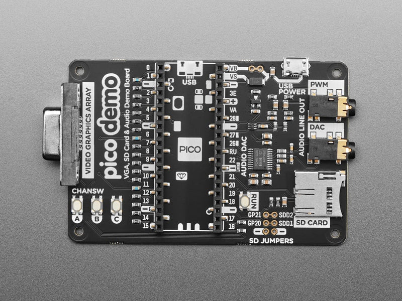 Pimoroni Pico VGA Demo Base - RP2040 VGA Multimedia Board