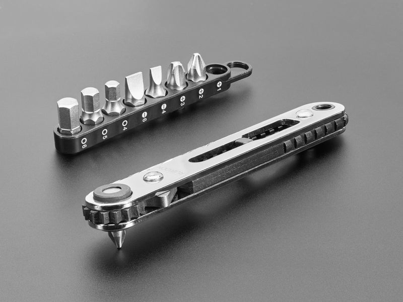 Thin Right Angle Ratchet Wrench Set with 9 Bits