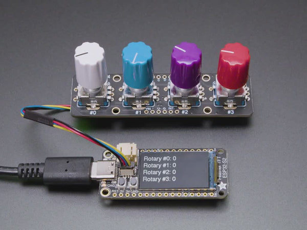 Adafruit I2C Quad Rotary Encoder Breakout with NeoPixel