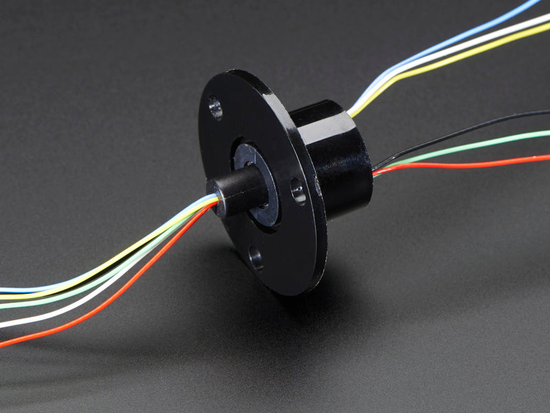 Slip Ring with Flange - 22mm diameter, 6 wires, max 240V @ 2A