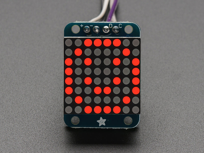 Adafruit Mini 8x8 LED Matrix w/I2C Backpack - Red