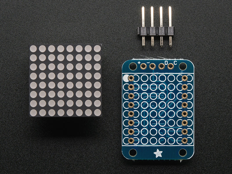 Adafruit Mini 8x8 LED Matrix w/I2C Backpack - Red