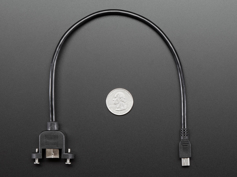 Panel Mount USB Cable - B Female to Mini-B Male