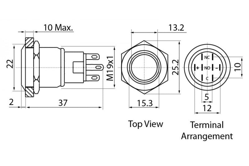 Metal illuminated pushbutton-Red Ring - Buy - Pakronics®- STEM Educational kit supplier Australia- coding - robotics